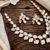 Trendy Rose Gold Moissanite Kundan Neckpiece-G13630